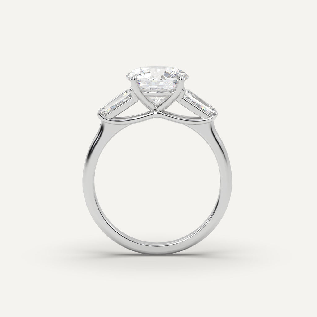 2 Carat Round Cut Engagement Ring In 14K White Gold