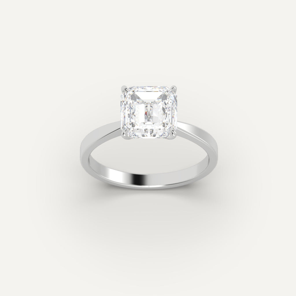 White Gold 3 Carat Engagement Ring On Woman's Hand