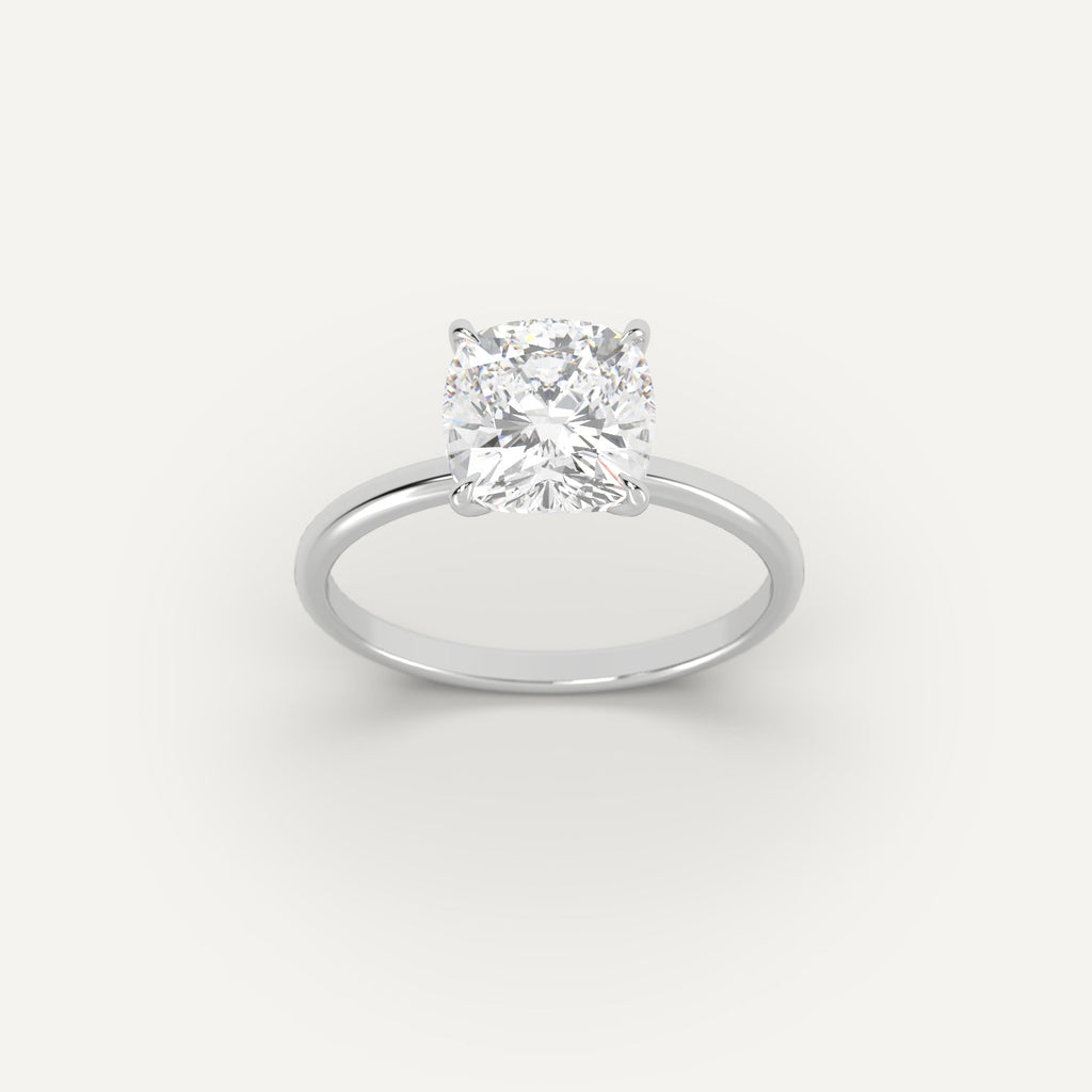 White Gold 3 Carat Engagement Ring On Woman's Hand