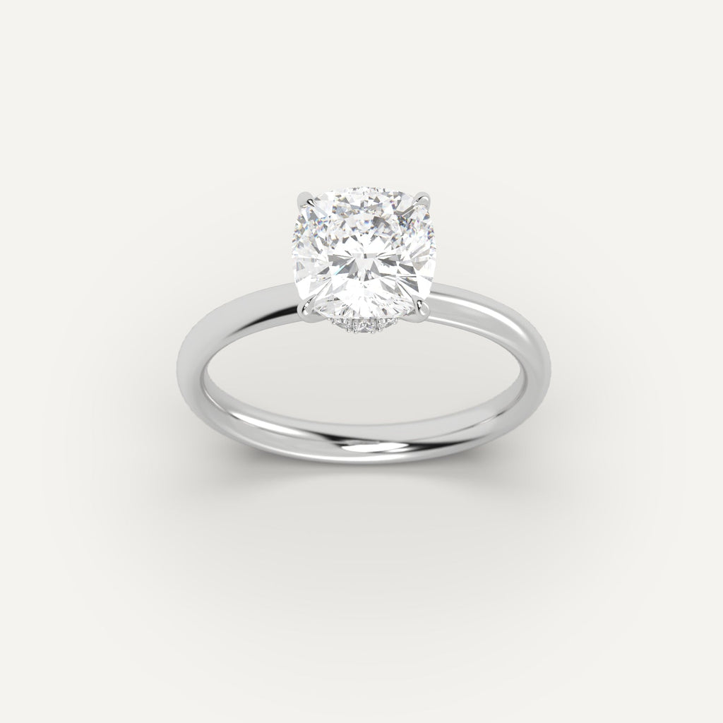 White Gold 3 Carat Engagement Ring On Woman's Hand