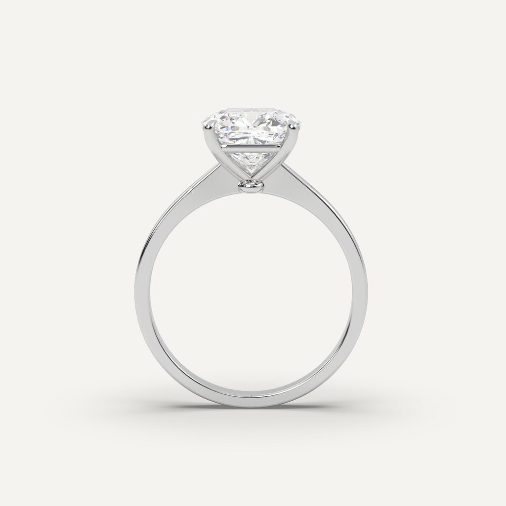 3 Carat Cushion Cut Engagement Ring In 14K White Gold