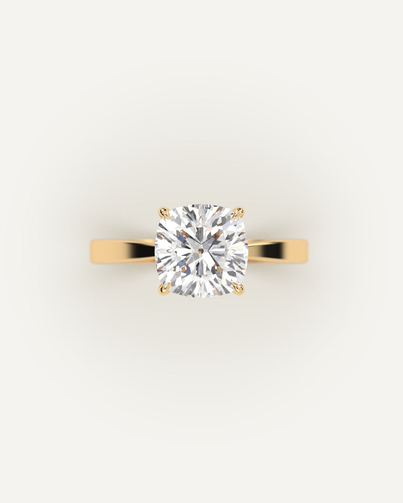 Cathedral Cushion Cut Engagement Ring 3 Carat Diamond