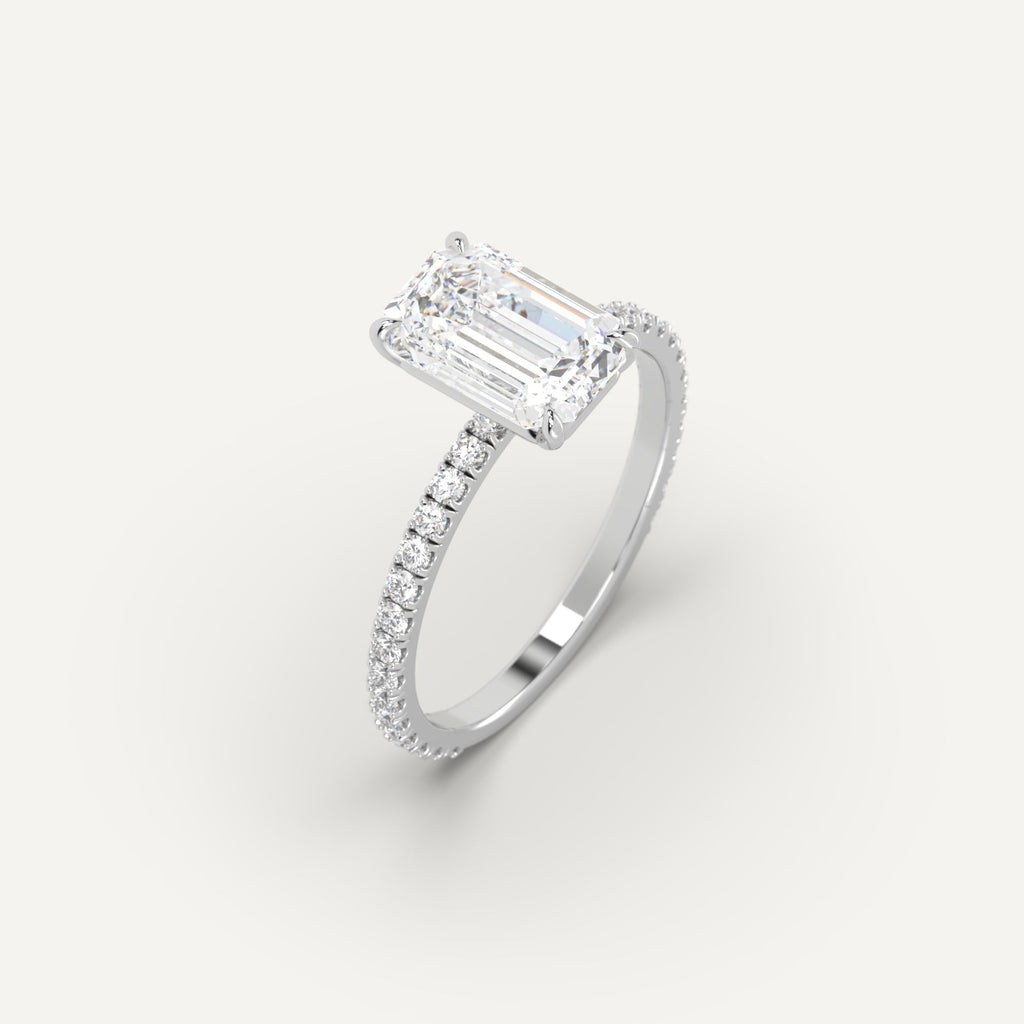 3 Carat Engagement Ring Emerald Cut Diamond In 950 Platinum