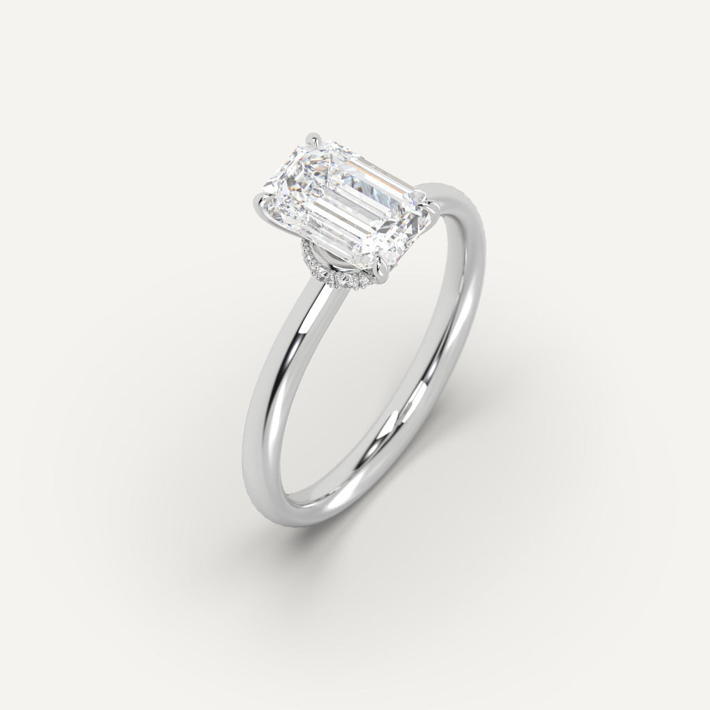 3 Carat Engagement Ring Emerald Cut Diamond In 950 Platinum