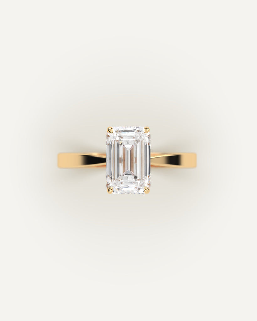 Cathedral Emerald Cut Engagement Ring 3 Carat Diamond