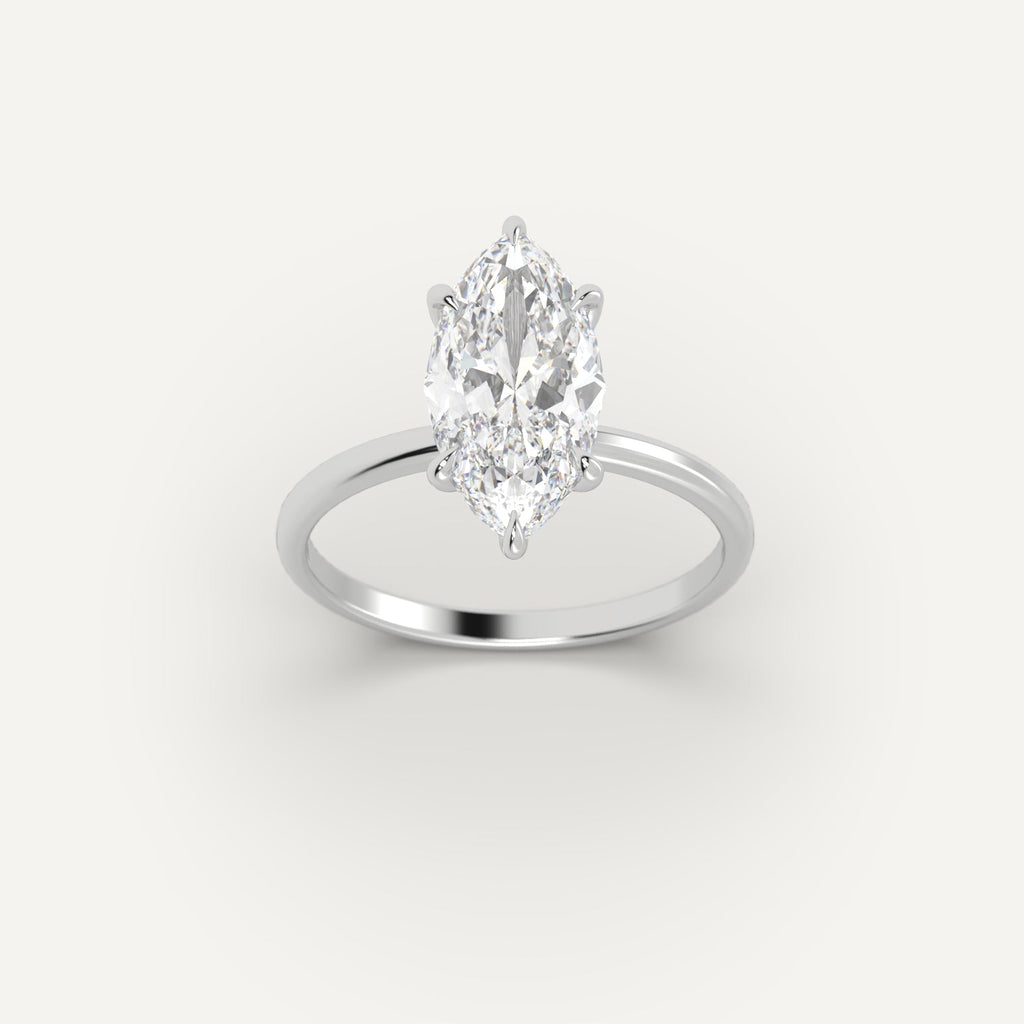 Platinum 3 Carat Engagement Ring On Woman's Hand