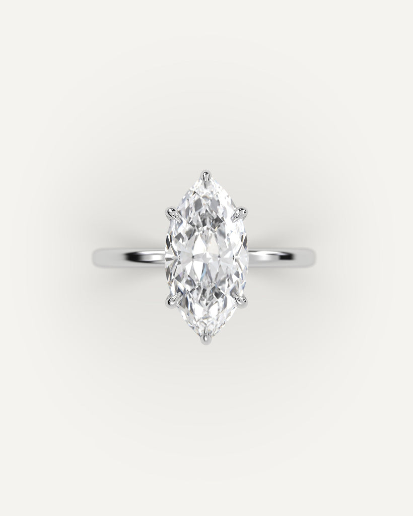 Solitaire Marquise Cut Engagement Ring 3 Carat Diamond