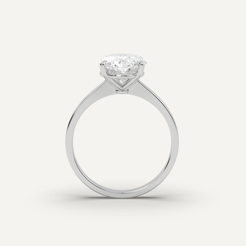 3 Carat Oval Cut Engagement Ring In 14K White Gold