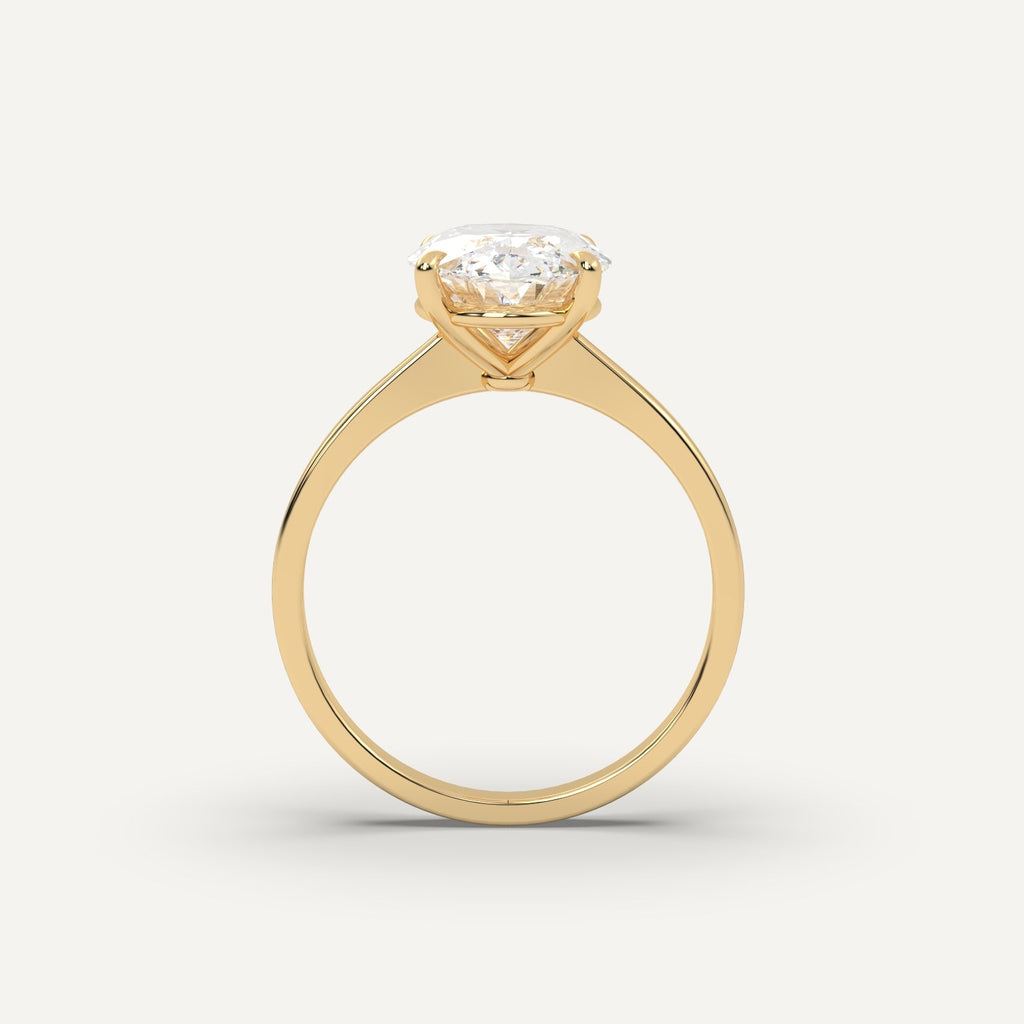 3 Carat Oval Cut Engagement Ring In 14K Yellow Gold