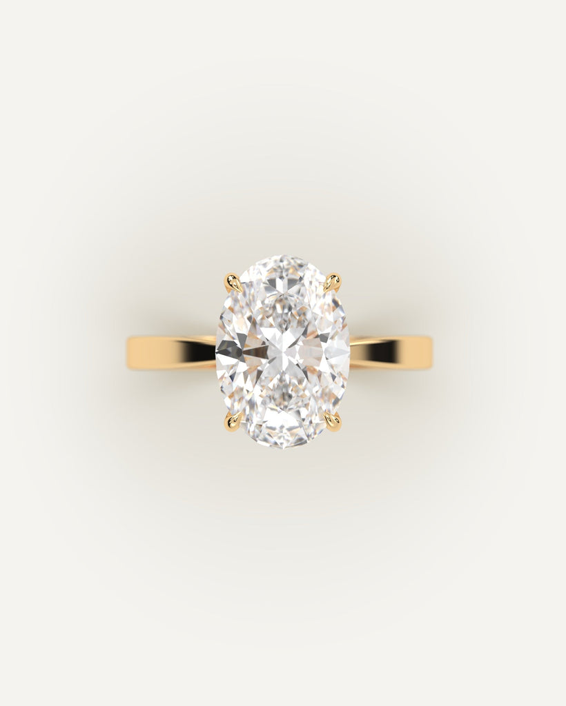 Cathedral Oval Cut Engagement Ring 3 Carat Diamond