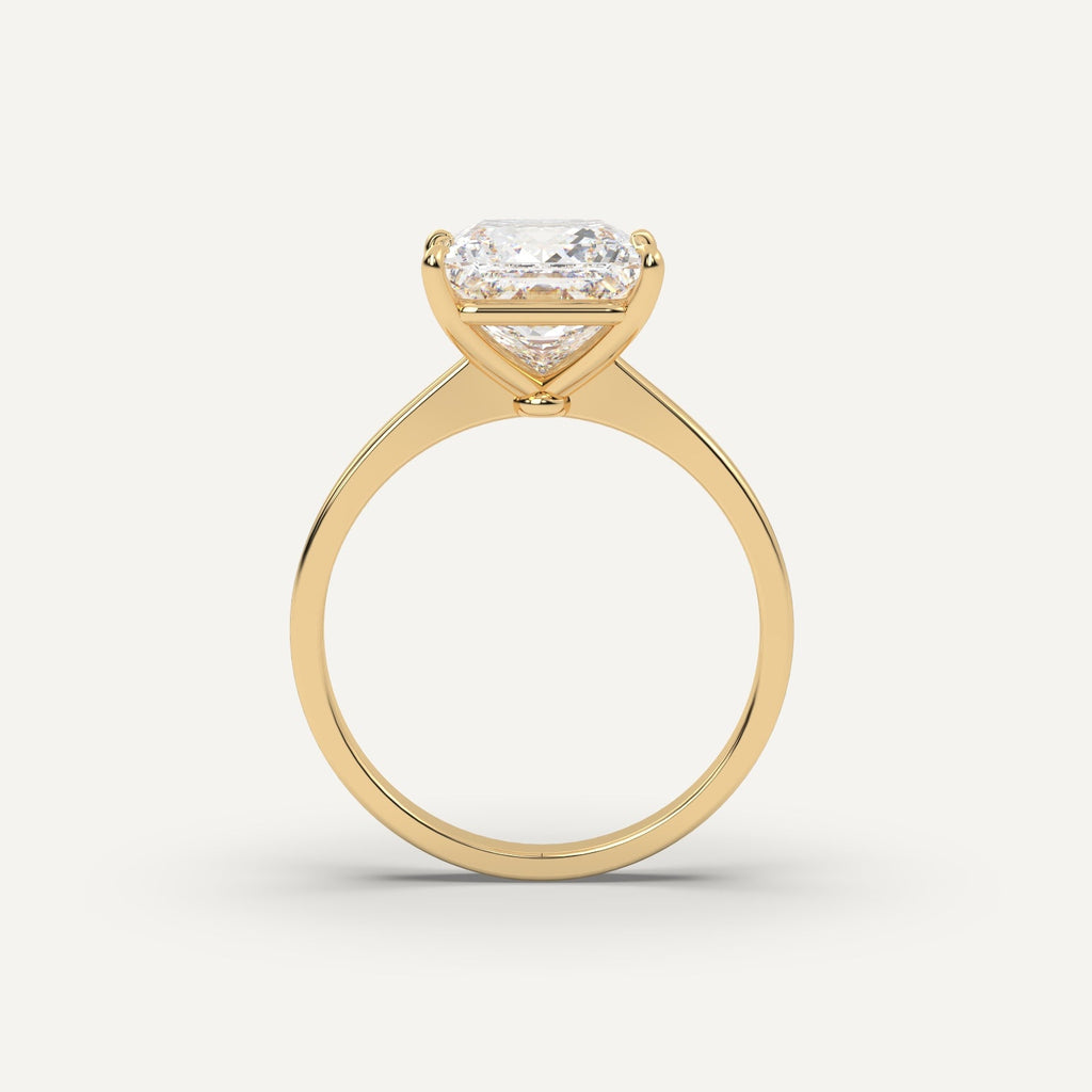 3 Carat Princess Cut Engagement Ring In 14K Yellow Gold