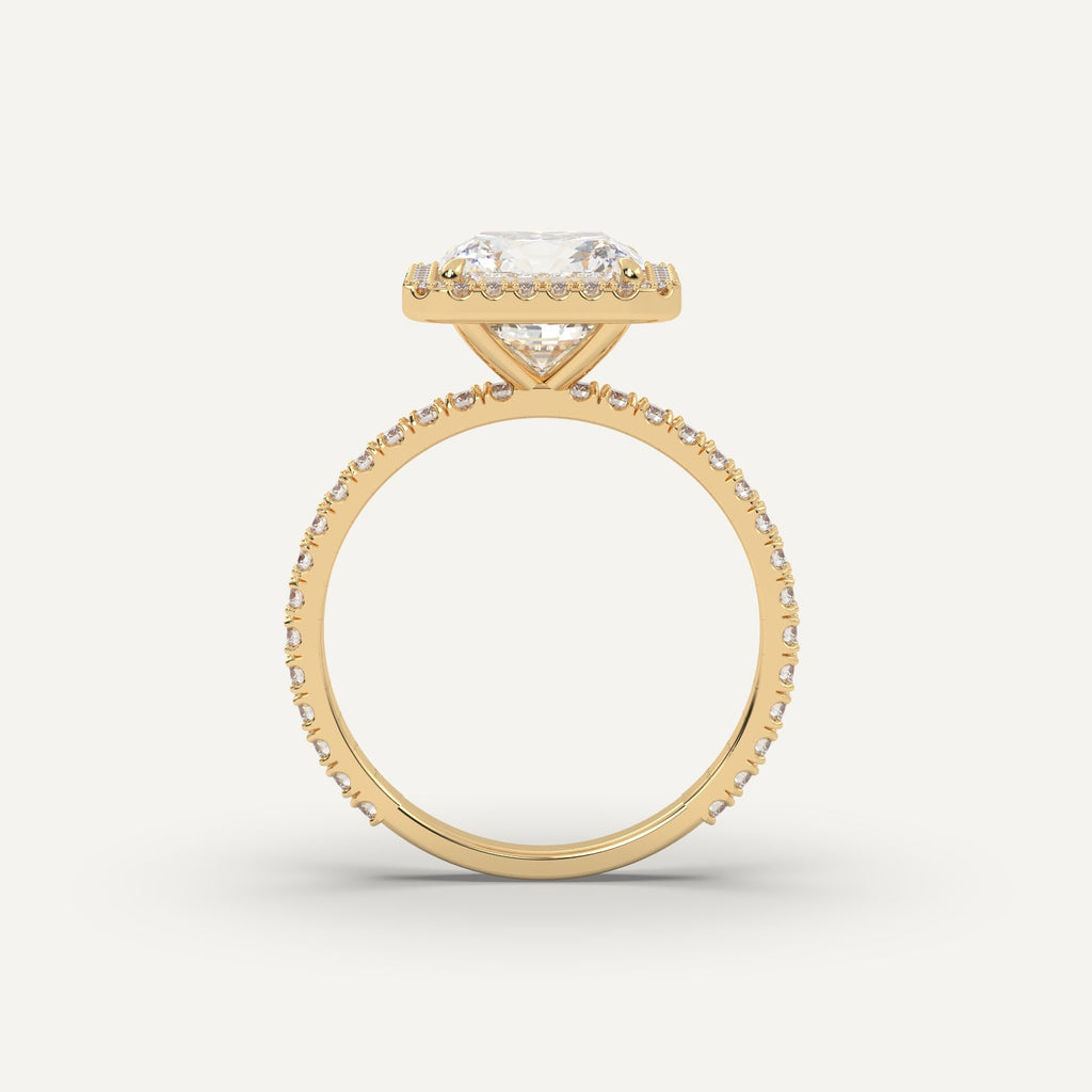 3 Carat Radiant Cut Engagement Ring In 14K Yellow Gold