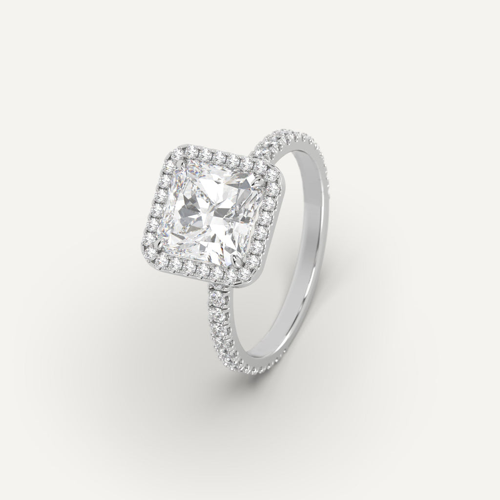 Platinum 3 Carat Engagement Ring Radiant Cut Diamond