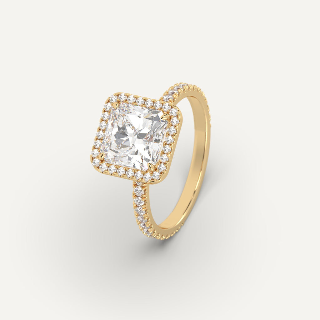 Yellow Gold 3 Carat Engagement Ring Radiant Cut Diamond