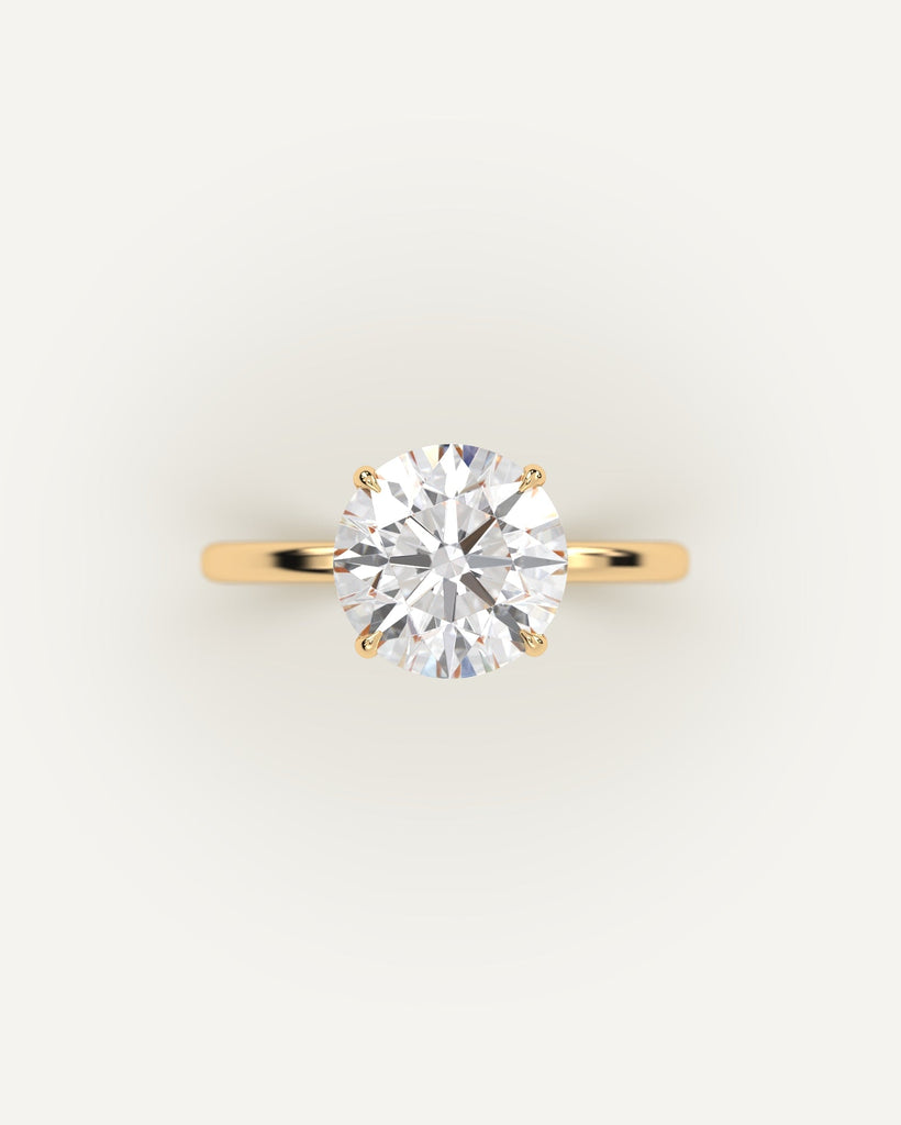 Solitaire Round Cut Engagement Ring 3 Carat Diamond