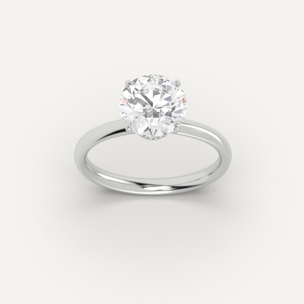 White Gold 3 Carat Engagement Ring On Woman's Hand