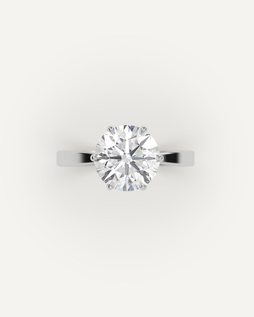 Cathedral Round Cut Engagement Ring 3 Carat Diamond