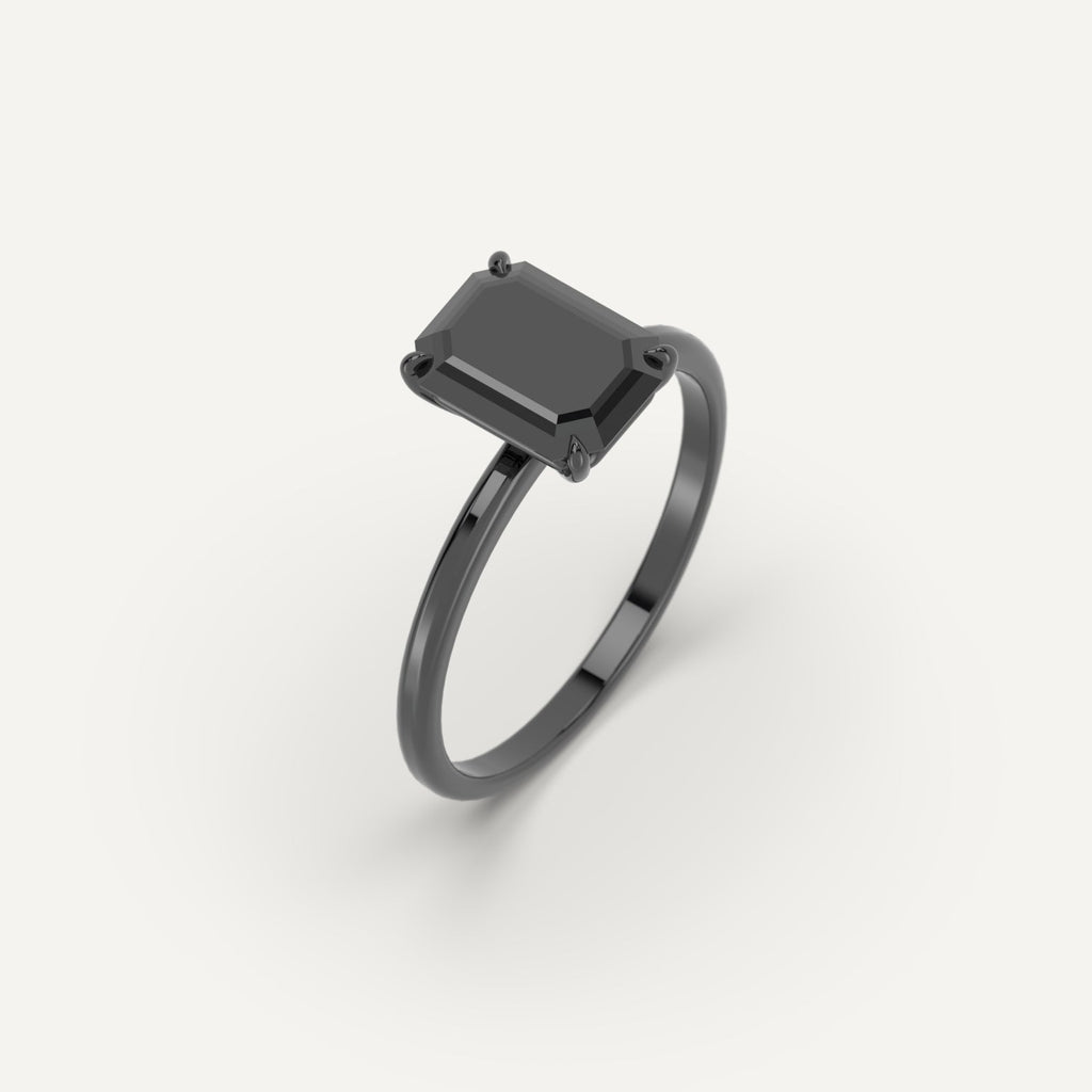 3D Printed 2 carat Emerald Cut Engagement Ring Model Sample