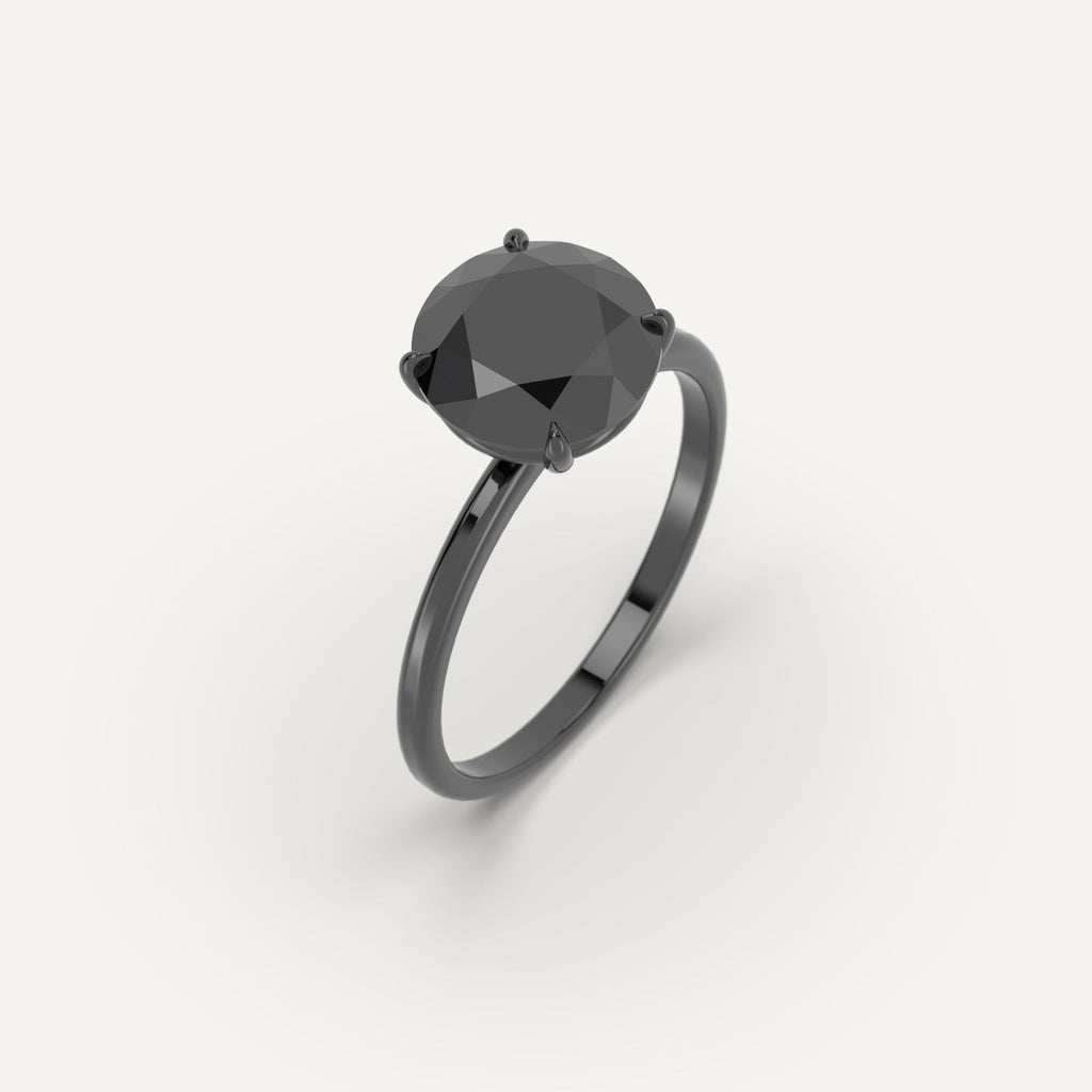 3D Printed 3 carat Round Cut Engagement Ring in Platinum Model Sample