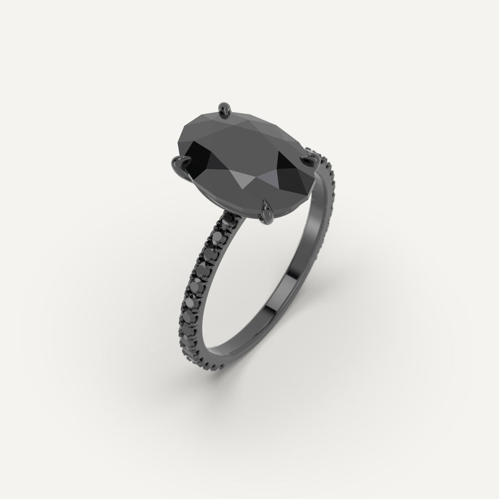 3D Printed 3 carat Oval Cut Engagement Ring Model Sample