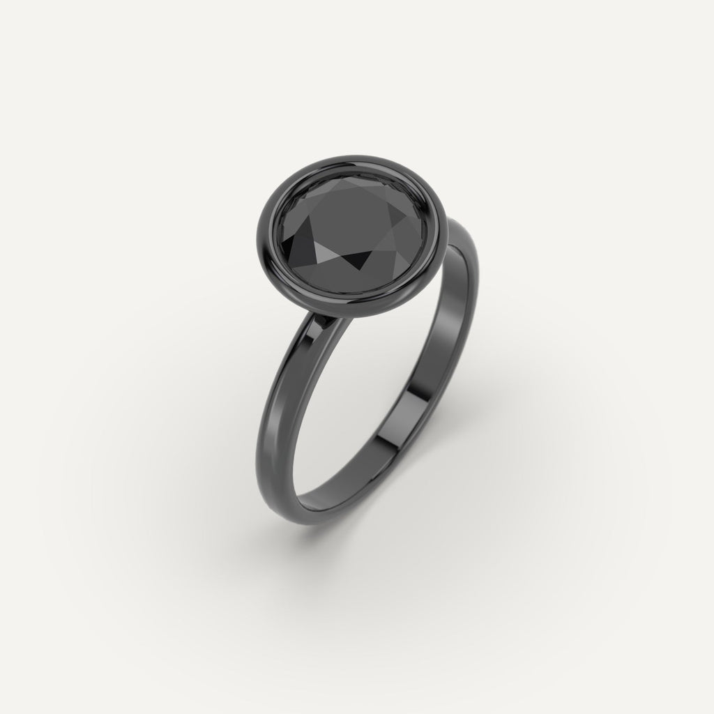 3D Printed 2 carat Round Cut Engagement Ring in Platinum Model Sample