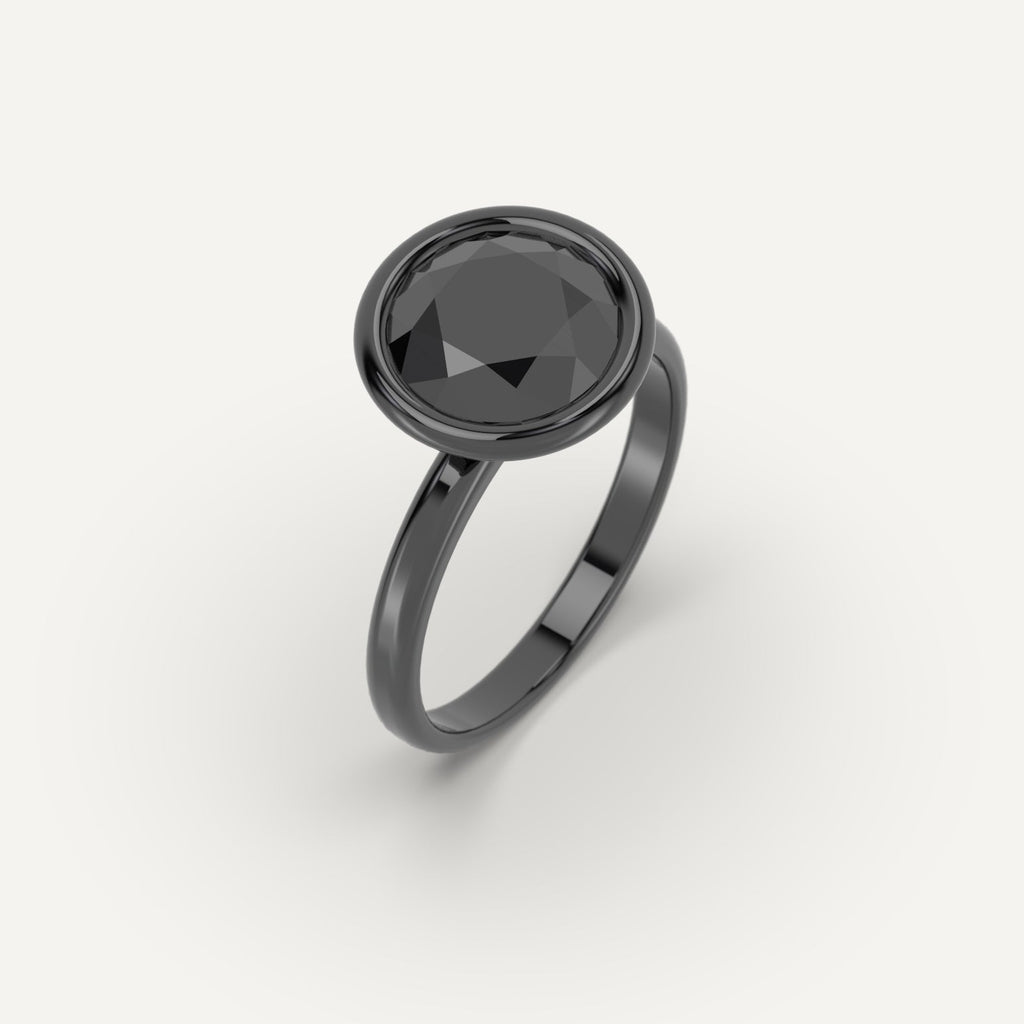 3D Printed 3 carat Round Cut Engagement Ring in Platinum Model Sample