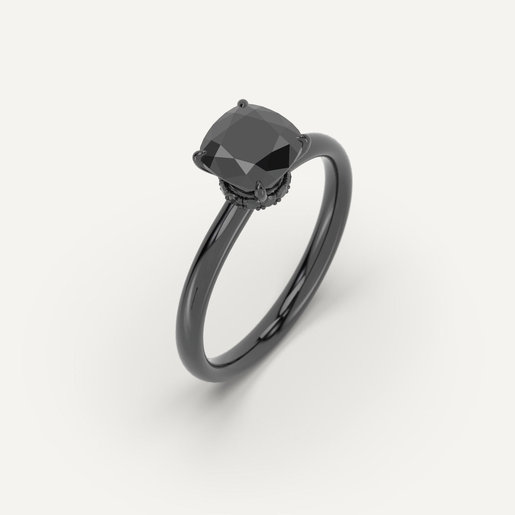 3D Printed 2 carat Cushion Cut Engagement Ring in Platinum Model Sample