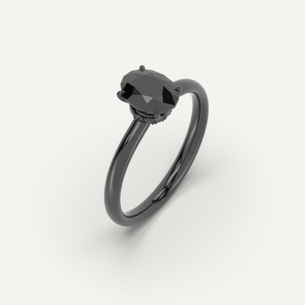 3D Printed 1 carat Oval Cut Engagement Ring Model Sample
