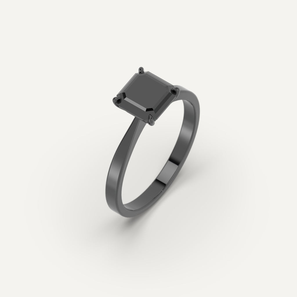3D Printed 2 carat Asscher Cut Engagement Ring Model Sample
