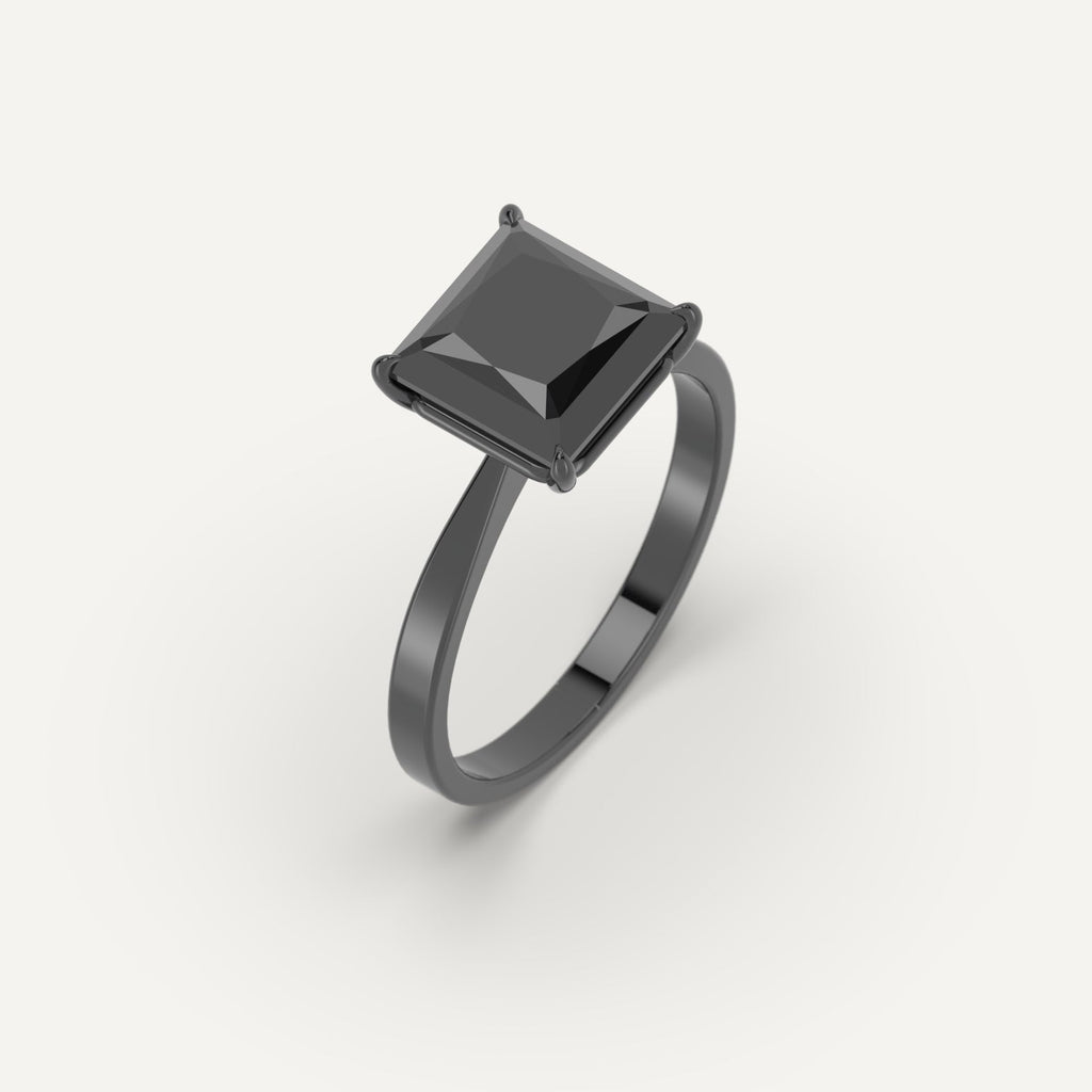 3D Printed 3 carat Princess Cut Engagement Ring Model Sample
