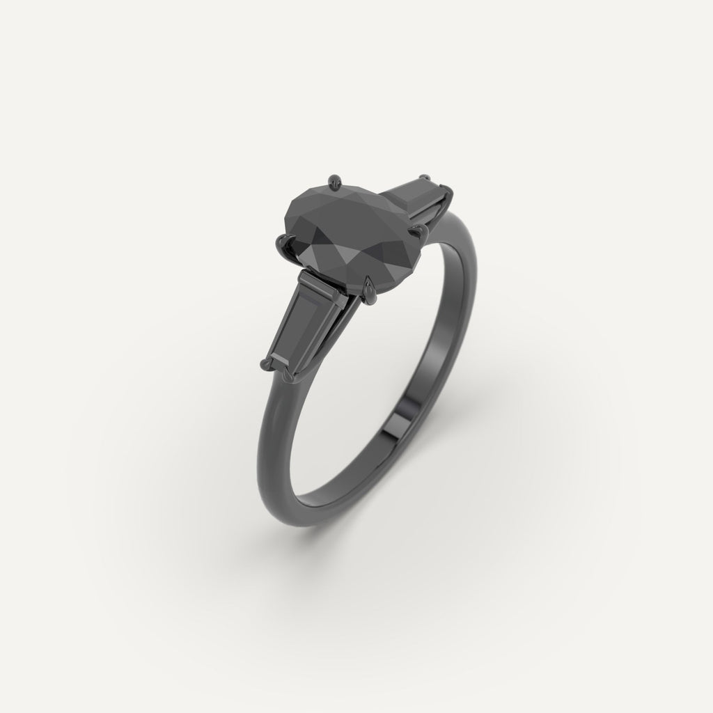 3D Printed 1 carat Oval Cut Engagement Ring Model Sample